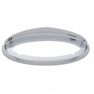 UNITED PACIFIC - 20590 - BISEL CROMADO CON VISERA PARA EMBLEMA PETERBILT UNIBILT DE 7-1/2" X 3"
