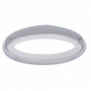 UNITED PACIFIC - 20591 - BISEL CROMADO CON VISERA PARA EMBLEMA PETERBILT DE 7-7/8" X 3-1/4"