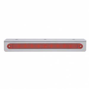 UNITED PACIFIC - 20762 - SOPORTE DE LUZ DE ACERO INOXIDABLE DE 9-3/4" CON 10 LED BARRA DE LUCES DE 9" - LED ROJO/LENTE ROJA
