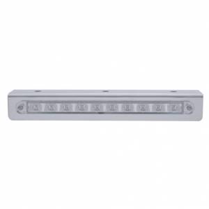 UNITED PACIFIC - 20763 - SOPORTE DE LUZ DE ACERO INOXIDABLE DE 9-3/4" CON 10 LED BARRA DE LUCES DE 9" - LED ÁMBAR/LENTE TRANSPARENTE