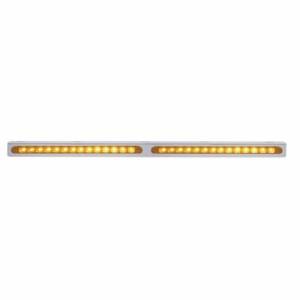 UNITED PACIFIC - 20781 - SOPORTE DE LUZ DE ACERO INOXIDABLE DE 25-5/16" CON 2 BARRAS DE LUCES DE 14 LED DE 12" - LED ÁMBAR/LENTE ÁMBAR