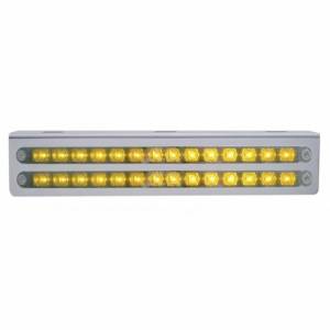 UNITED PACIFIC - 20792 - SOPORTE DE LUZ DE ACERO INOXIDABLE DE 12-3/4" CON 2 BARRAS DE LUCES DE 14 LED DE 12" - LED ÁMBAR/LENTE CROMADA