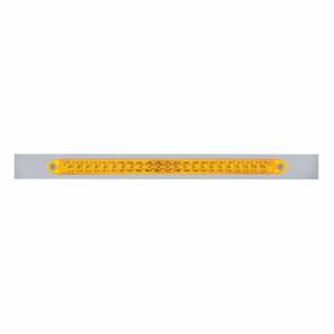 UNITED PACIFIC - 20865 - PLACA DE GUARDABARROS SUPERIOR CROMADA CON BARRA DE LUCES REFLECTORAS DE 23 LED DE 17" - LED ÁMBAR/LEENTE ÁMBAR (CADA UNO)