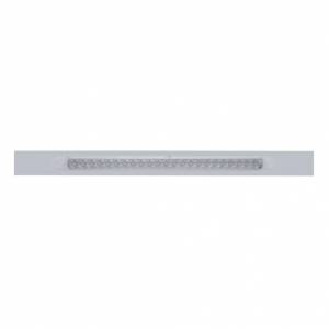 UNITED PACIFIC - 20868 - PLACA DE GUARDABARROS SUPERIOR CROMADA CON BARRA DE LUCES REFLECTORAS DE 23 LED DE 17" - LED ROJO/LEENTE TRANSPARENTE (CADA UNO)