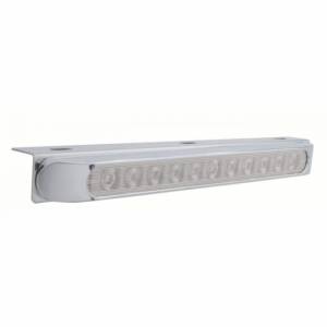 UNITED PACIFIC - 20908 - SOPORTE DE LUZ DE ACERO INOXIDABLE DE 17-5/16" CON 11 LED BARRA DE LUCES DE 17" Y BISEL - LED ROJO/LENTE TRANSPARENTE