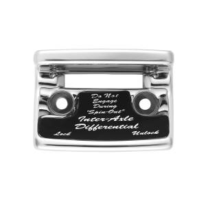 UNITED PACIFIC - 21012 - PROTECCIÓN DEL INTERRUPTOR DEL DIFERENCIAL/EJE DE PLÁSTICO CROMADO CON ETIQUETA BRILLANTE PARA FREIGHTLINER CLASSIC-NEGRO 1990-2010