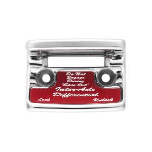 UNITED PACIFIC - 21014 - PROTECCIÓN DEL INTERRUPTOR DE DIFERENCIAL/EJE DE PLÁSTICO CROMADO CON ETIQUETA BRILLANTE PARA FREIGHTLINER CLASSIC-ROJO 1990-2010