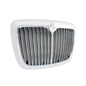 UNITED PACIFIC - 21109 - PARRILLA CROMADA CON BARRAS VERTICALES RECTAS Y MOSQUITERA PARA PROSTAR INTERNACIONAL 2006-2017
