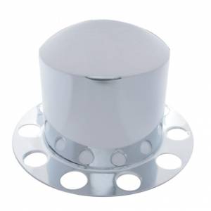 UNITED PACIFIC - 21211 - KIT DE 2 PIEZAS DE TAPA DE EJE TRASERO DOMO DE INOXIDABLE PARA TAPA DE TUERCA DE 1-1/2" - RUEDA DE ALUMINIO