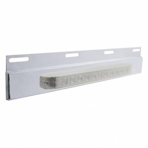 UNITED PACIFIC - 21423 - PLACA DE GUARDABARROS SUPERIOR DE INOXIDABLE CON BARRA DE LUCES DE 11 LED DE 17" - LED ÁMBAR/LENTE TRANSPARENTE (CADA UNO)