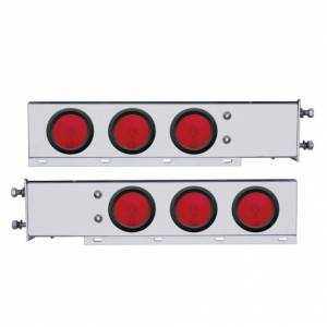 UNITED PACIFIC - 22238 - BARRA DE LUCES CON RESORTE DE INOXIDABLE DE LUJO CON PATRÓN DE PERNOS DE 3-3/4" CON LUCES Y OJALES DE 6X 4" (PAR)