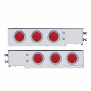 UNITED PACIFIC - 22351 - BARRA DE LUCES CON RESORTE DE ACERO INOXIDABLE CON PATRÓN DE PERNOS DE 2-1/2" CON LUCES Y VISORES DE 6X 4" (PAR)
