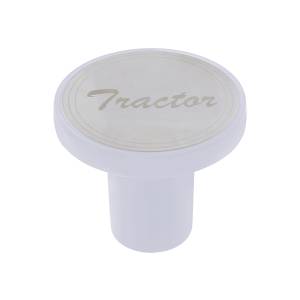 UNITED PACIFIC - 22958 - POMO DE VÁLVULA DE AIRE DE TORNILLO DE ALUMINIO CON PLACA DE TRACTOR DE INOXIDABLE - BLANCO PERLA
