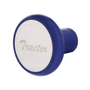 UNITED PACIFIC - UNITED PACIFIC - 22964 - PERILLA DE VÁLVULA DE AIRE DE ALUMINIO DE LUJO CON PLACA DE TRACTOR DE INOXIDABLE - AZUL ÍNDIGO - Image 3