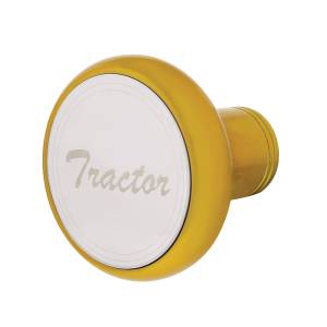 UNITED PACIFIC - UNITED PACIFIC - 22968 - PERILLA DE VÁLVULA DE AIRE DE ALUMINIO DE LUJO CON PLACA DE TRACTOR DE INOXIDABLE - AMARILLO ELÉCTRICO - Image 3