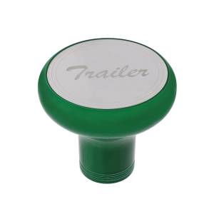 UNITED PACIFIC - 22970 - PERILLA DE VÁLVULA DE AIRE DE ALUMINIO DE LUJO CON PLACA DE REMOLQUE DE ACERO INOXIDABLE - VERDE ESMERALDA