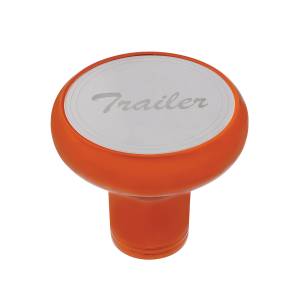 UNITED PACIFIC - 22971 - PERILLA DE VÁLVULA DE AIRE DE ALUMINIO DE LUJO CON PLACA DE REMOLQUE DE INOXIDABLE - NARANJA CADMIO