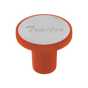 UNITED PACIFIC - 22981 - POMO DE VÁLVULA DE AIRE DE ALUMINIO CON PLACA DE TRACTOR DE INOXIDABLE - NARANJA CADMIO