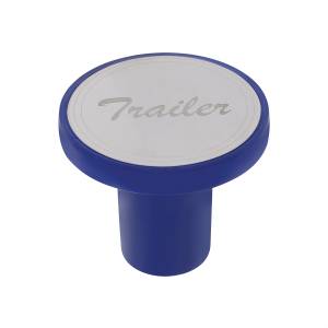 UNITED PACIFIC - 22984 - POMO DE VÁLVULA DE AIRE DE TORNILLO DE ALUMINIO CON PLACA DE REMOLQUE DE INOXIDABLE - AZUL ÍNDIGO