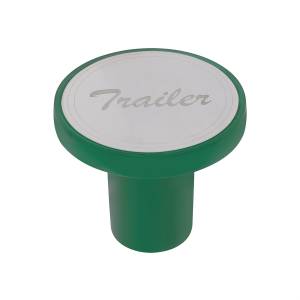 UNITED PACIFIC - 22985 - POMO DE VÁLVULA DE AIRE DE TORNILLO DE ALUMINIO CON PLACA DE REMOLQUE DE INOXIDABLE - VERDE ESMERALDA