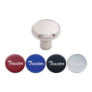 UNITED PACIFIC - 22989 - PERILLA DE VÁLVULA DE AIRE DE ALUMINIO DE LUJO CON PEGATINA DE TRACTOR BRILLANTE MULTICOLOR - CROMADA