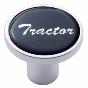 UNITED PACIFIC - 23222 - PERILLA DE VÁLVULA DE AIRE DE ALUMINIO DE TORNILLO CON PEGATINA BRILLANTE DE ESCRITURA DE TRACTOR - PEGATINA NEGRA