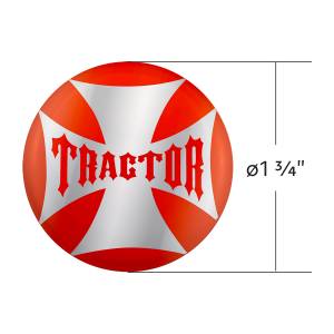 UNITED PACIFIC - UNITED PACIFIC - 23222-2O - PEGATINA DE COLOR CARAMELO PARA LA PERILLA DE LA VÁLVULA DE AIRE DE LA CRUZ DE MALTA DEL TRACTOR - NARANJA DE CADMIO - Image 3