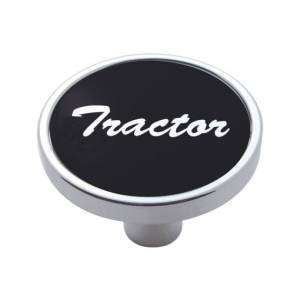 UNITED PACIFIC - 23264 - POMO DE LA VÁLVULA DE AIRE CORTA DEL TRACTOR - PEGATINA DE ALUMINIO NEGRO