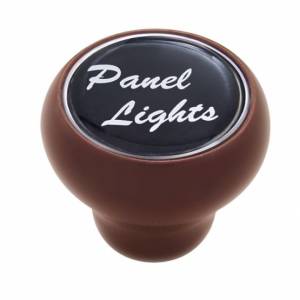 UNITED PACIFIC - 23542 - PANEL DE LUCES PERILLA DEL TABLERO DE LUJO DE MADERA - ETIQUETA NEGRA BRILLANTE