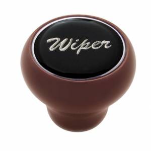 UNITED PACIFIC - 23554 - POMO DEL TABLERO DE LUJO DE MADERA DEL LIMPIAPARABRISAS - PEGATINA NEGRA BRILLANTE
