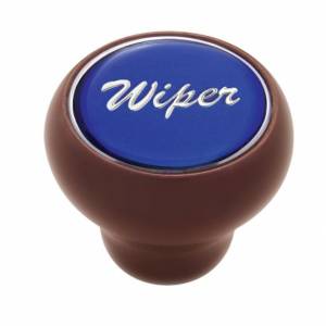 UNITED PACIFIC - 23555 - POMO DEL TABLERO DE LUJO DE MADERA DEL LIMPIAPARABRISAS - PEGATINA AZUL BRILLANTE