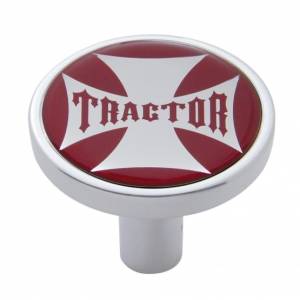 UNITED PACIFIC - 23673 - POMO DE LA VÁLVULA DE AIRE LARGA DEL TRACTOR - PEGATINA DE LA CRUZ DE MALTA ROJA
