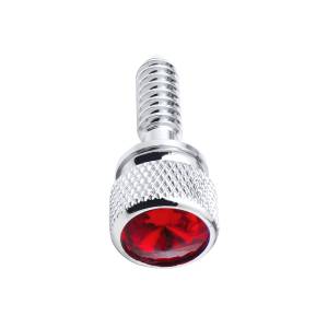 UNITED PACIFIC - 23806 - TORNILLO DE CABEZA MOLETADA DE 1/4"-20 PARA PETERBILT - CRISTAL ROJO (PAQUETE DE 14)