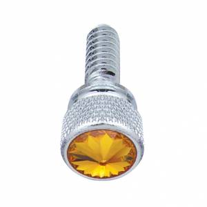 UNITED PACIFIC - 23808 - TORNILLO DE SALPICADERO DE CABEZA MOLETADA DE 1/4"-20 PARA PETERBILT - CRISTAL ÁMBAR (PAQUETE DE 14)