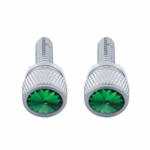 UNITED PACIFIC - 23810P - TORNILLO DE TABLERO M6 CORTO DE 3/4" CON CRISTAL PARA KENWORTH - CRISTAL VERDE (PACK DE 2)