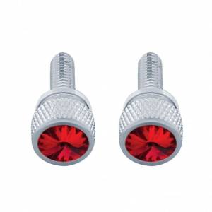 UNITED PACIFIC - 23812P - TORNILLO DE TABLERO M6 CORTO DE 3/4" CON CRISTAL PARA KENWORTH - CRISTAL ROJO (PACK DE 2)