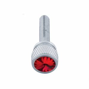 UNITED PACIFIC - 23819 - TORNILLO DE TABLERO M6-1.0 DE 1-3/16" DE LARGO CON CRISTAL PARA KENWORTH - CRISTAL ROJO (PAQUETE DE 12)