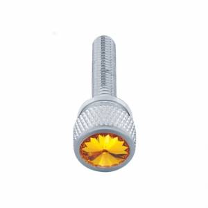 UNITED PACIFIC - 23821 - TORNILLO DE TABLERO M6-1.0 DE 1-3/16" DE LARGO CON CRISTAL PARA KENWORTH - CRISTAL ÁMBAR (PAQUETE DE 12)