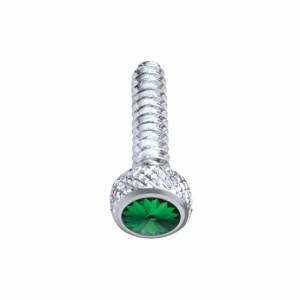 UNITED PACIFIC - 23841 - TORNILLO DE SALPICADERO CORTO CROMADO PARA FREIGHTLINER CON CRISTAL VERDE (PACK DE 2)