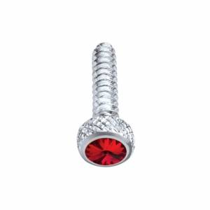 UNITED PACIFIC - 23843 - TORNILLO DE SALPICADERO CORTO CROMADO PARA FREIGHTLINER CON CRISTAL ROJO (PACK DE 2)