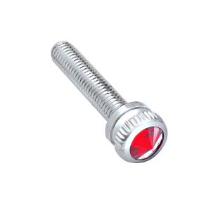 UNITED PACIFIC - 23870 - TORNILLO DASH M5-0.8 CON CRISTAL DE COLOR PARA KENWORTH - CRISTAL ROJO (PACK DE 6)