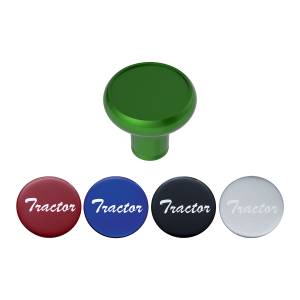 UNITED PACIFIC - 23930 - PERILLA DE VÁLVULA DE AIRE DE ALUMINIO DE LUJO CON PEGATINA DE TRACTOR BRILLANTE MULTICOLOR - VERDE ESMERALDA