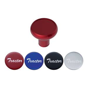UNITED PACIFIC - 23931 - PERILLA DE VÁLVULA DE AIRE DE ALUMINIO DE LUJO CON PEGATINA DE TRACTOR BRILLANTE MULTICOLOR - ROJO CANDY