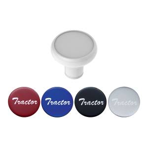UNITED PACIFIC - 23933 - PERILLA DE VÁLVULA DE AIRE DE ALUMINIO DE LUJO CON PEGATINA DE TRACTOR BRILLANTE MULTICOLOR - BLANCO PERLA
