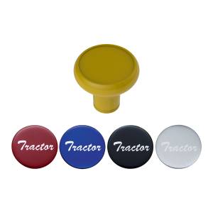UNITED PACIFIC - 23934 - PERILLA DE VÁLVULA DE AIRE DE ALUMINIO DE LUJO CON PEGATINA DE TRACTOR BRILLANTE MULTICOLOR - AMARILLO ELÉCTRICO