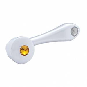 UNITED PACIFIC - 24015 - MANIVELA DE VENTANA CROMADA FUNDIDA A PRESIÓN CON ADAPTADOR DE 16 ESTRIAS DE 7/16” DE DIÁMETRO EXTERIOR - CRISTAL ÁMBAR