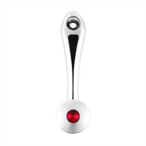 UNITED PACIFIC - 24020 - MANIVELA DE VENTANA CROMADA FUNDIDA A PRESIÓN CON ADAPTADOR DE 16 ESTRIAS DE 7/16” DE DIÁMETRO EXTERIOR - CRISTAL ROJO