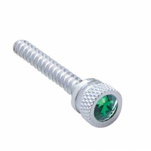 UNITED PACIFIC - 24054 - TORNILLO DE SALPICADERO LARGO CROMADO CON CRISTAL VERDE PARA FREIGHTLINER (PACK DE 2)