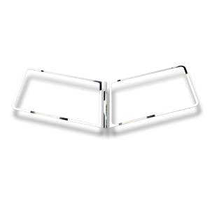 UNITED PACIFIC - 29130 - ACERO INOXIDABLE 3 PIEZAS. EMBELLECEDOR DE PARABRISAS PARA 1987+ PETERBILT 379/386/388/389
