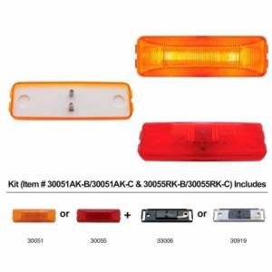 UNITED PACIFIC - 30055RK-C - KIT DE LUCES RECTANGULARES (LIQUIDACIÓN/MARCADOR) CON SOPORTE CROMADO - LENTE ROJA